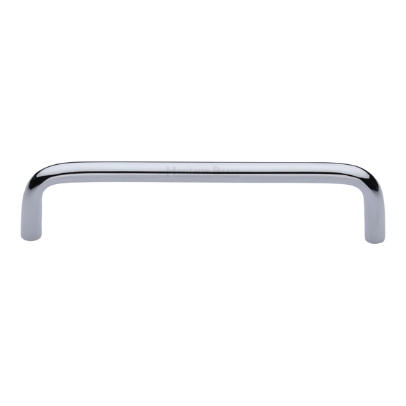 C2155 128-PC  128 x 136 x 32mm  Polished Chrome  Heritage Brass D-Pattern 08mm  Cabinet Pull Handle