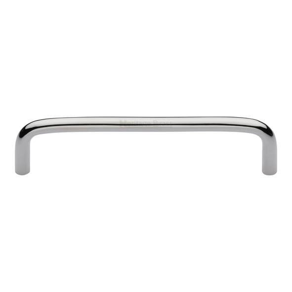 C2155 128-PNF  128 x 136 x 32mm  Polished Nickel  Heritage Brass D-Pattern 08mm  Cabinet Pull Handle