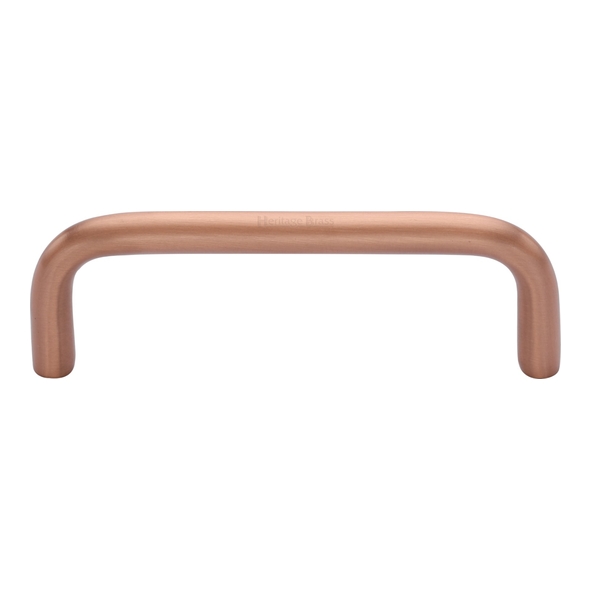 C2155 96-SRG  096 x 105 x 32mm  Satin Rose Gold  Heritage Brass D-Pattern 08mm  Cabinet Pull Handle