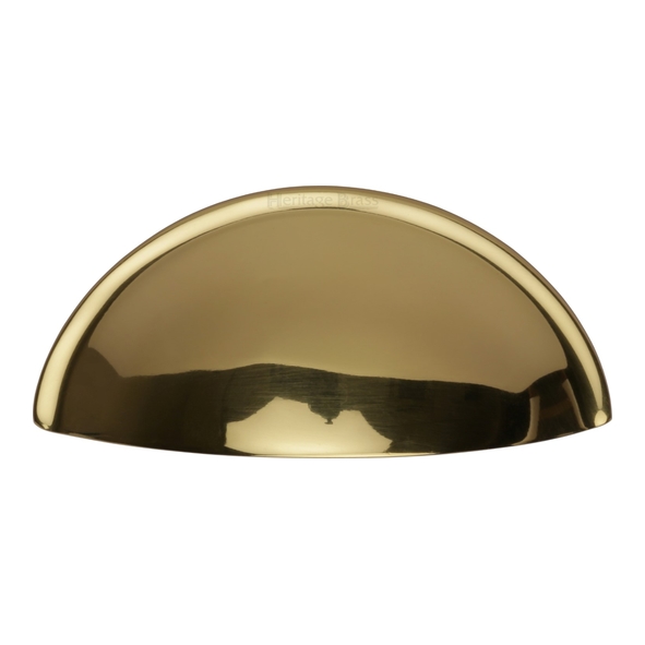 C2760-PB  57 c/c x 87 x 37 x 18mm  Polished Brass  Heritage Brass Minimal Cabinet Cup Handle