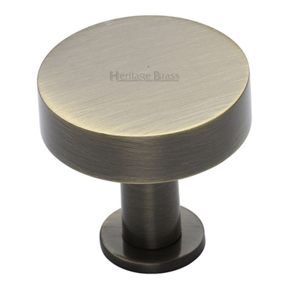 C3885 38-AT • 38 x 21 x 29mm • Antique Brass • Heritage Brass Plain Disc With Base Cabinet Knob