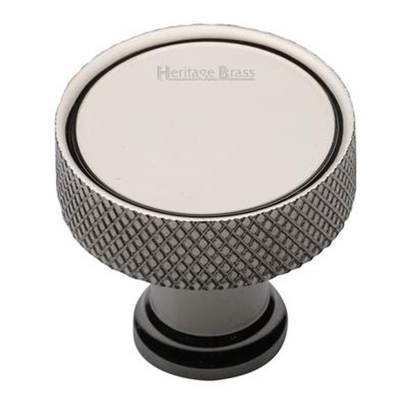 C4648 32-PNF • 32 x 16 x 29mm • Polished Nickel • Heritage Brass Florence Knurled Cabinet Knob