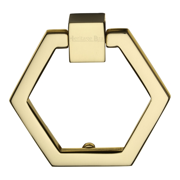 C6334-PB  50 x 61 x 13mm  Polished Brass  Heritage Brass Hexagonal Cabinet Drop Handle