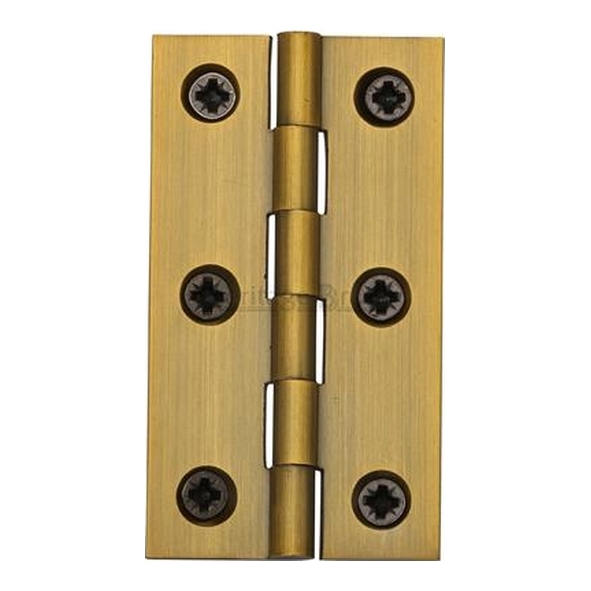 HG99-125-AT  075 x 040 x 2.5mm  Antique Brass [25kg]  Unwashered Square Corner Brass Butt Hinges