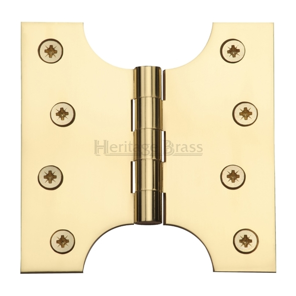 HG99-385-PB • 100 x 100 x 051mm • Polished Brass [50kg] • Unwashered Brass Parliament Hinges