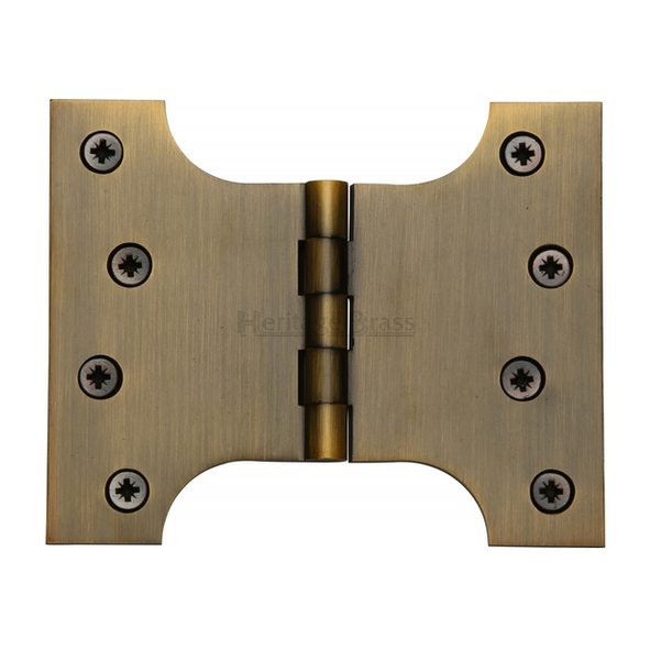HG99-390-AT  100 x 125 x 075mm  Antique Brass [50kg]  Unwashered Brass Parliament Hinges