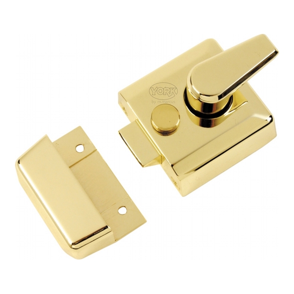 NL3040-PB  067 x 070mm [040mm]  Polished Brass  Contemporary Deadlocking Rim Nightlatch