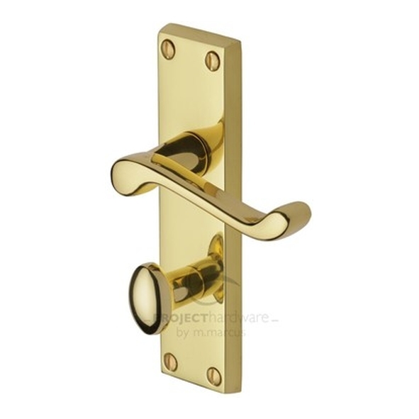 PR620-PB  Bathroom [57mm]  Polished Brass  Heritage Brass Malvern Economy Levers On Backplates
