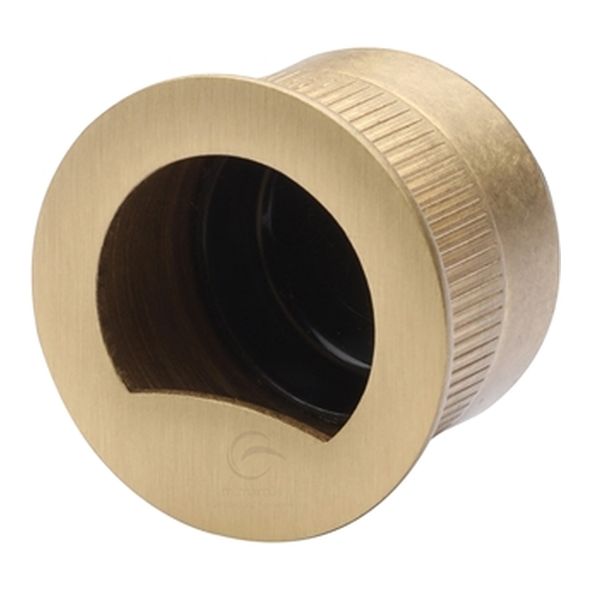 RD373-SB  30mm   Satin Brass  Heritage Brass Concealed Fix Round Flush Pull End