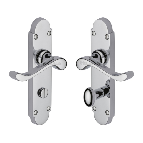 S620-PC  Bathroom [57mm]  Polished Chrome  Heritage Brass Savoy Levers On Backplates