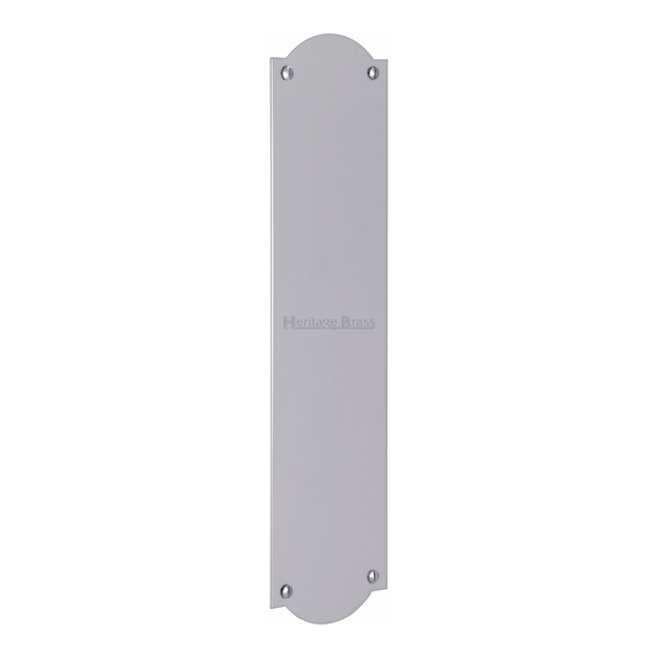 S640-PC  305 x 072mm  Polished Chrome  Heritage Brass Shaped Flat Finger Plate
