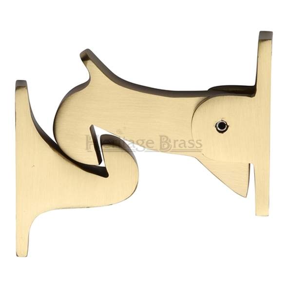 V1074-SB • 83mm • Satin Brass • Heritage Brass Traditional Gravity Door Holder