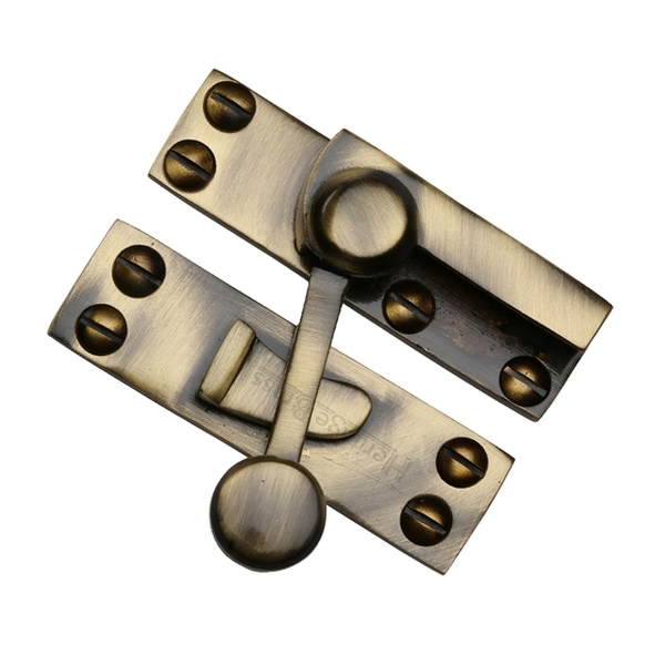 V1100-AT • Non-Locking • Antique Brass • Heritage Brass Quadrant Sash Fastener