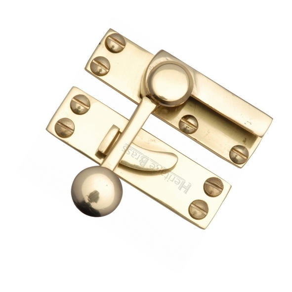 V1100-PB • Non-Locking • Polished Brass • Heritage Brass Quadrant Sash Fastener