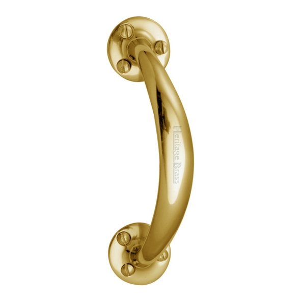 V1140-PB • 147mm • Polished Brass • Heritage Brass Victorian Bow Shaped Pull Handles