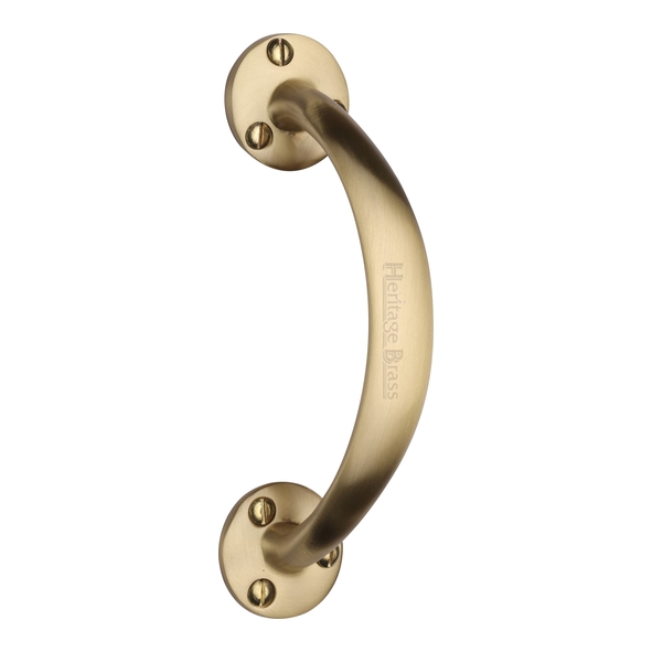 V1140-SB • 147mm • Satin Brass • Heritage Brass Victorian Bow Shaped Pull Handles