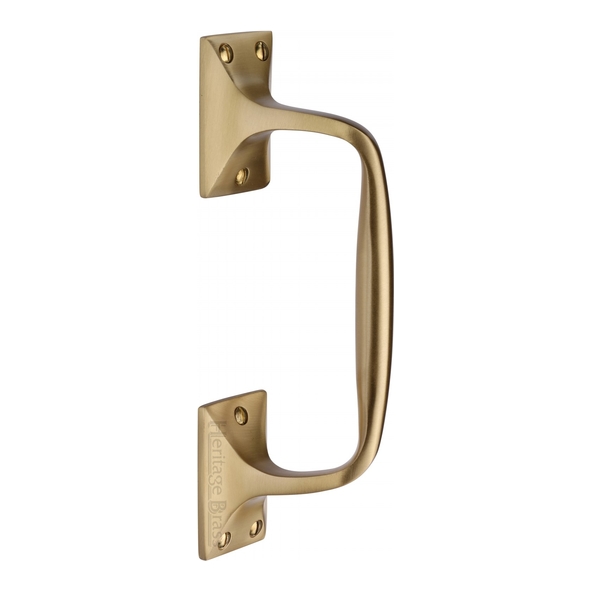 V1150 202-SB  202mm  Satin Brass  Heritage Brass Traditional Cranked Pull Handle
