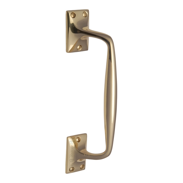 V1150 253-PB  253mm  Polished Brass  Heritage Brass Traditional Cranked Pull Handle