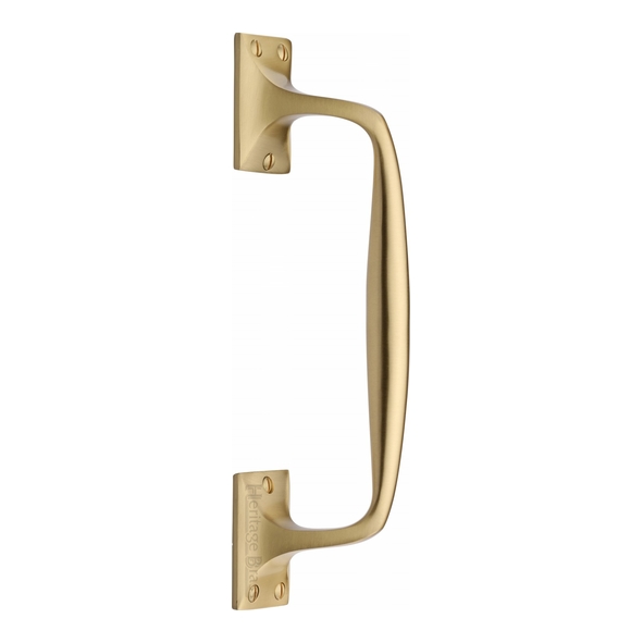 V1150 253-SB  253mm  Satin Brass  Heritage Brass Traditional Cranked Pull Handle