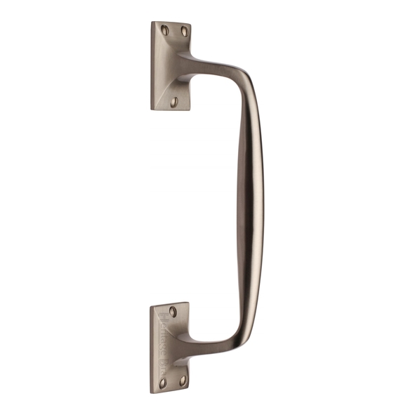 V1150 253-SN  253mm  Satin Nickel  Heritage Brass Traditional Cranked Pull Handle