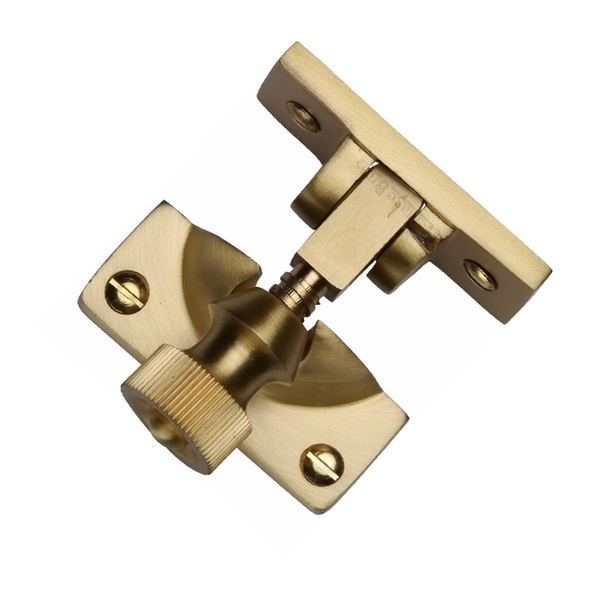 V2055-SB • Non-Locking • Satin Brass • Heritage Brass Brighton Pattern Sash Fastener