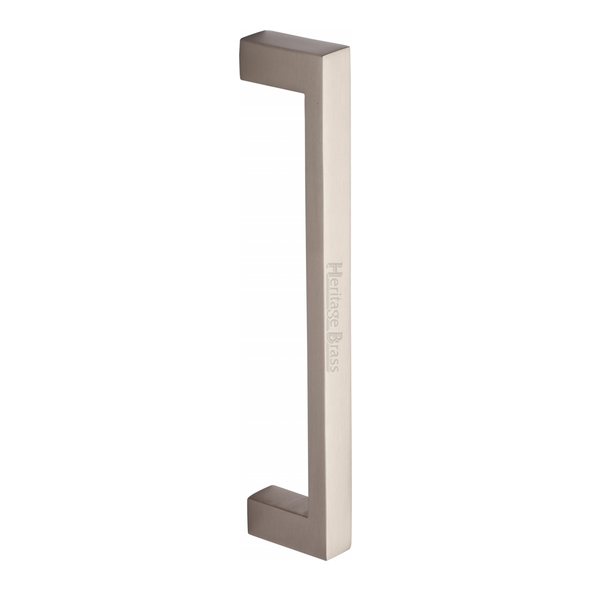V2056-SN  245mm  Satin Nickel  Heritage Brass Square Section Bolt Fixing Pull Handle