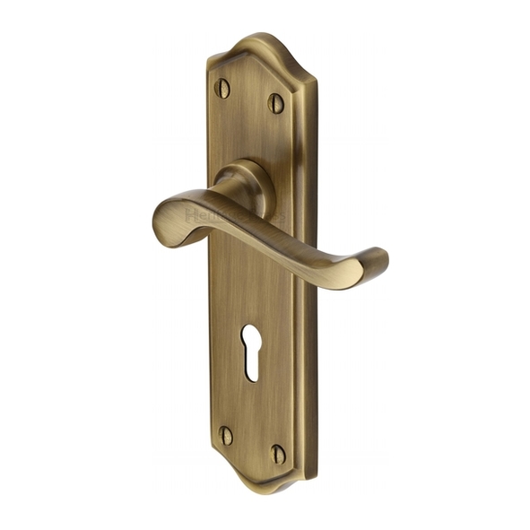 W4200-AT • Standard Lock [57mm] • Antique Brass • Heritage Brass Buckingham Levers On Backplates