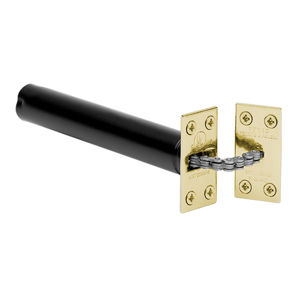 R2  Square Plate  Polished Brass  Perko Single Chain Concealed Door Closer