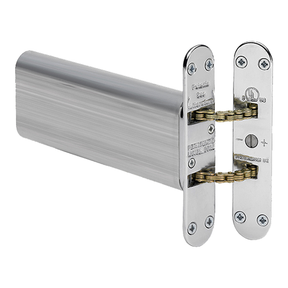 R85.CP  Radius Plate  Polished Chrome  Perkomatic Double Chain Concealed Door Closer