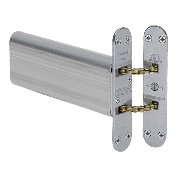 R85.SCP  Radius Plate  Satin Chrome  Perkomatic Double Chain Concealed Door Closer