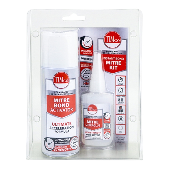 MITRE-KIT  250ml Spray / 50g Activator  Mitre Bonding Kit