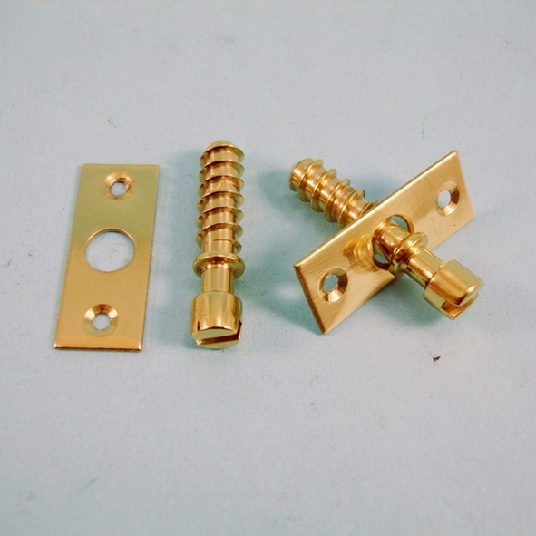THD093/PB  38mm o/a  Polished Brass  Simplex Screws On Plates