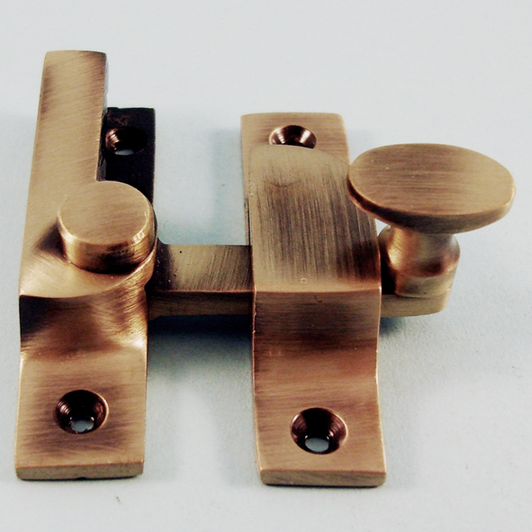 THD101N/AB  Non-Locking  Antique Brass  Narrow Quadrant Oval Knob Sash Fastener