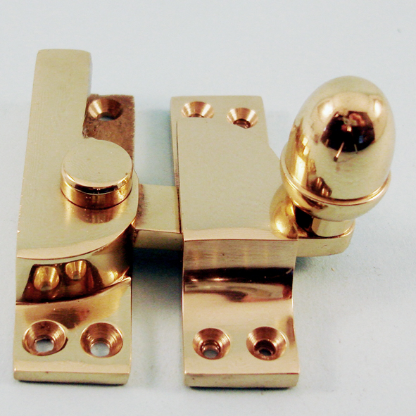 THD102/PB  Non-Locking  Polished Brass  Straight Arm Acorn Knob Sash Fastener