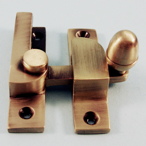 THD102N/AB  Non-Locking  Antique Brass  Narrow Straight Arm Acorn Knob Sash Fastener