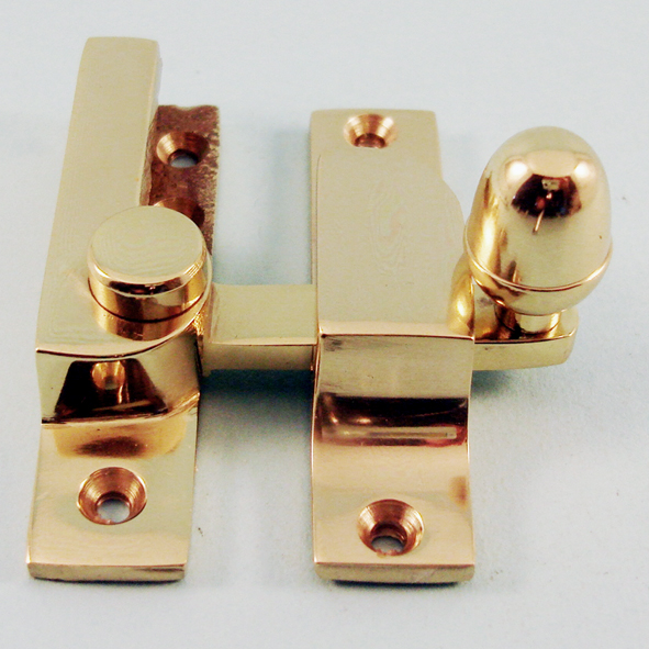 THD102N/PB  Non-Locking  Polished Brass  Narrow Straight Arm Acorn Knob Sash Fastener