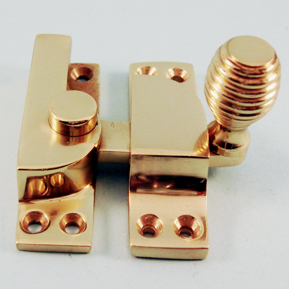 THD103/PB  Non-Locking  Polished Brass  Straight Arm Old Beehive Knob Sash Fastener