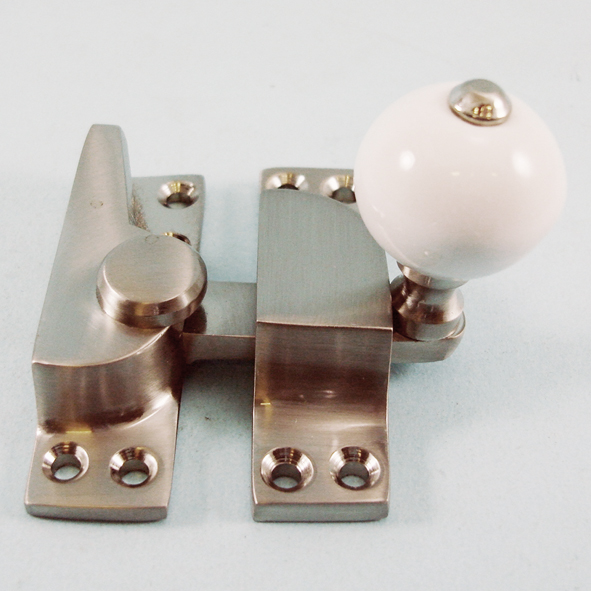 THD104/SNP  Non-Locking  Satin Nickel  Straight Arm Ceramic Knob Sash Fastener