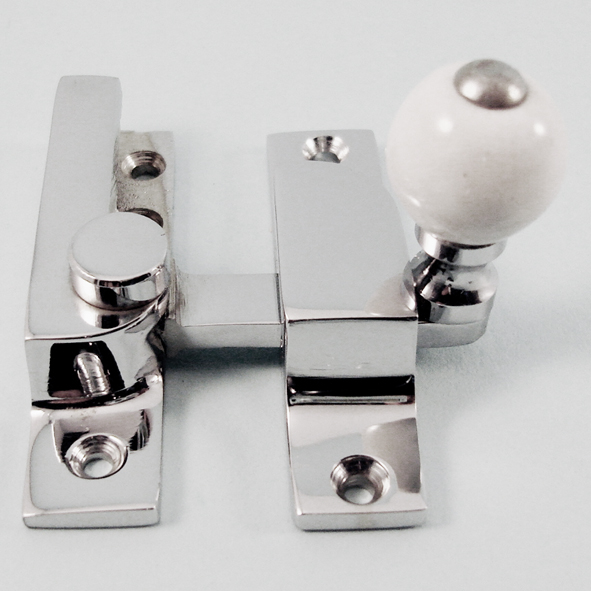THD104N/CP  Non-Locking  Polished Chrome  Narrow Straight Arm Ceramic Knob Sash Fastener
