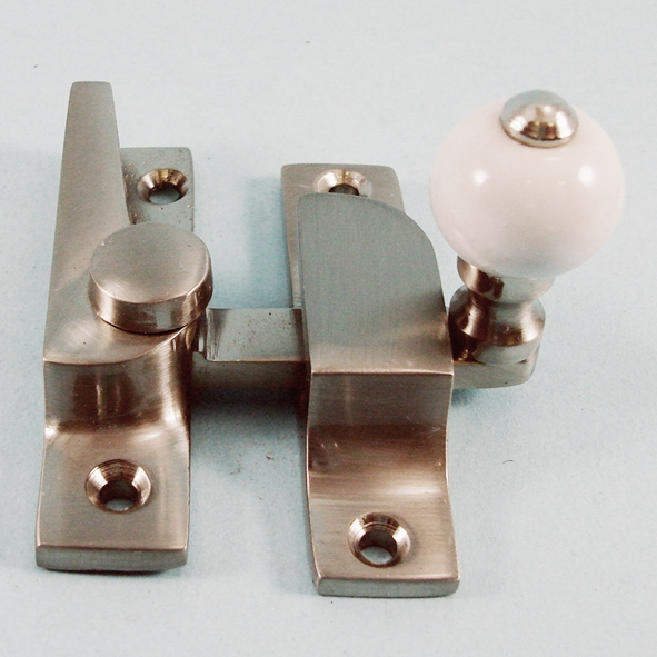 THD104N/SNP  Non-Locking  Satin Nickel  Narrow Straight Arm Ceramic Knob Sash Fastener