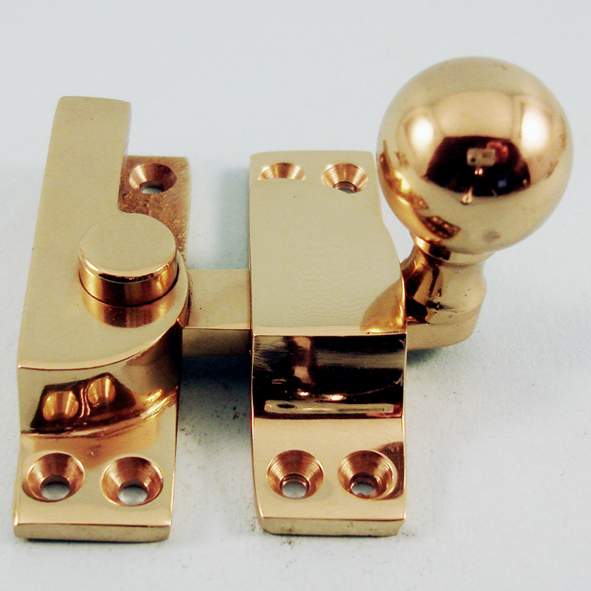 THD105/PB  Non-Locking  Polished Brass  Straight Arm Ball Knob Sash Fastener