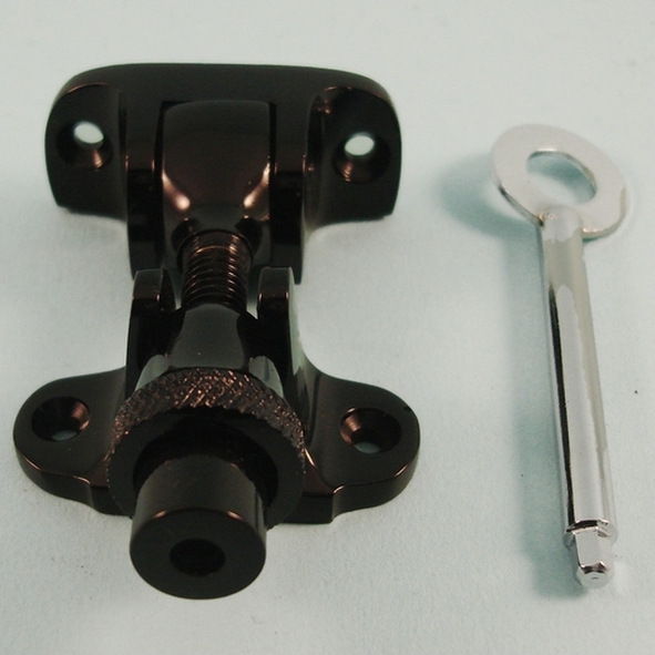 THD107L/BLP  Locking  Black Polished  Locking London Style Brighton Pattern Sash Fastener