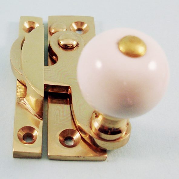 THD108/PB  Non-Locking  Polished Brass  Clo Ceramic Knob Sash Fastener