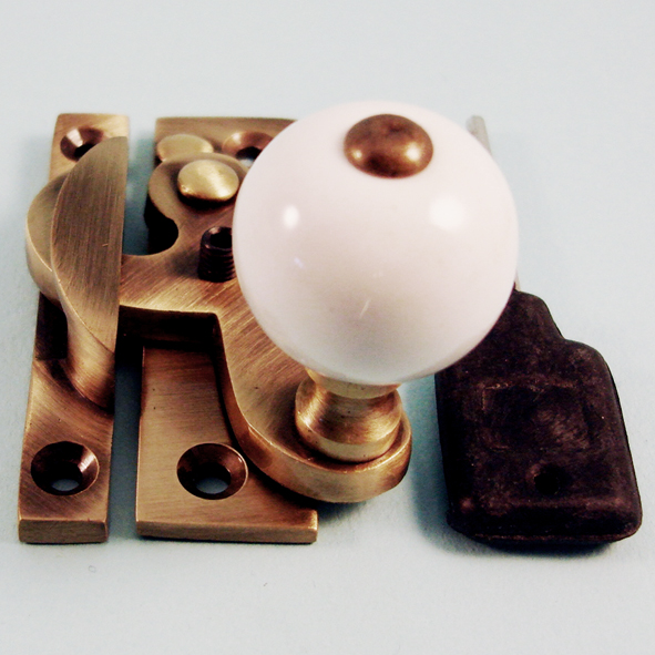THD108L/AB  Non-Locking  Antique Brass  Locking Clo Ceramic Knob Sash Fastener