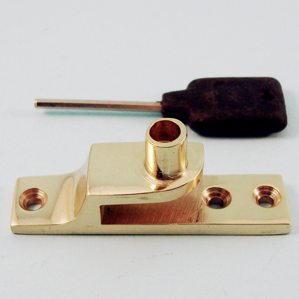 THD109N/PB  Narrow  Polished Brass  Locking Keeper For Narrow Straight Arm Sash Fasteners