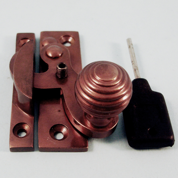THD113L/BRO  Locking  Bronze  Locking Clo Reeded Knob Sash Fastener