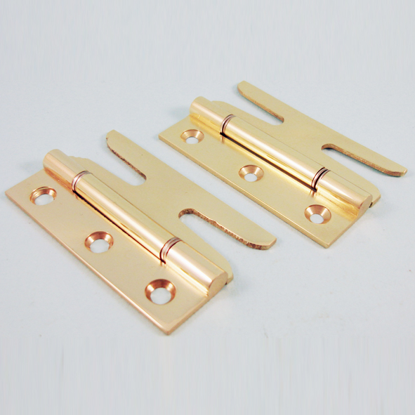 THD148/PB  075mm  Polished Brass [25kg]  Steel Washered Brass Simplex Slotted Hinges