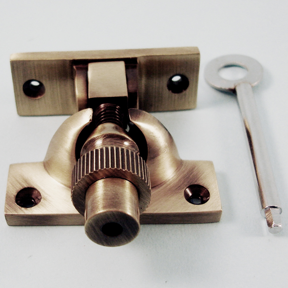 THD161L/AB  Locking  Antique Brass  Locking Brighton Pattern Sash Fastener