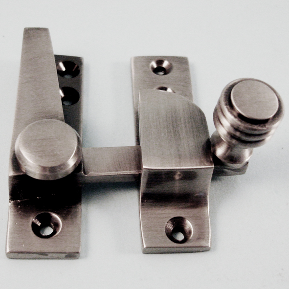 THD184/AN  Non-Locking  Antique Nickel  Straight Arm Reeded Knob Sash Fastener
