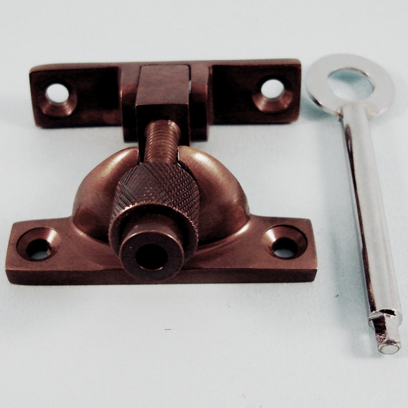 THD185L/BRO  Locking  Bronze  Locking Narrow Brighton Pattern Sash Fastener